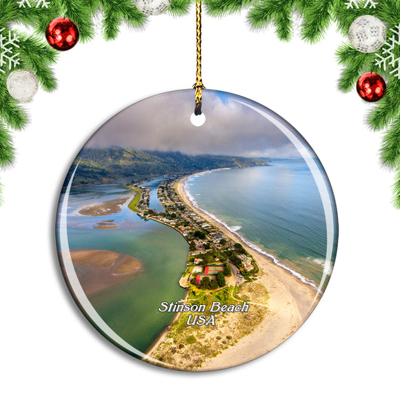 USA America Stinson Beach Marin Christmas Ornament