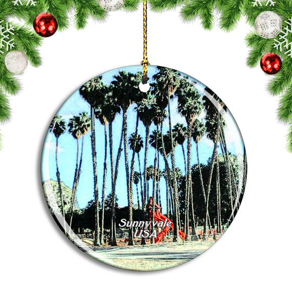 USA America Sunnyvale Las Palmas Park Christmas Ornament