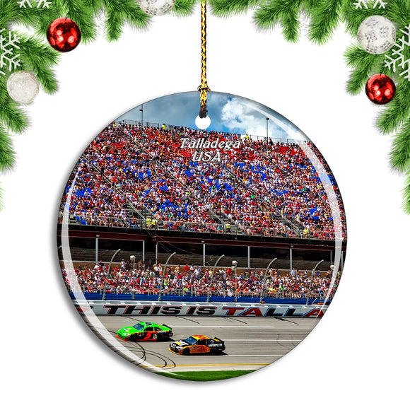 USA America Talladega Alabama Speedway Christmas Ornament