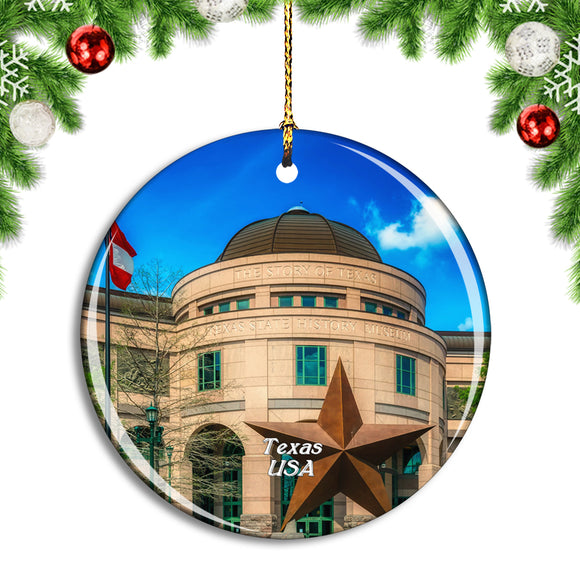 USA America Texas History Museum Christmas Ornament