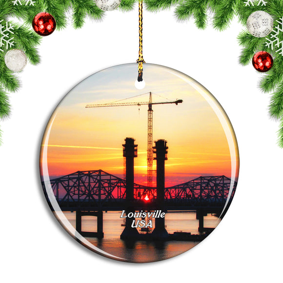 USA America The Big Four Bridge Louisville Christmas Ornament