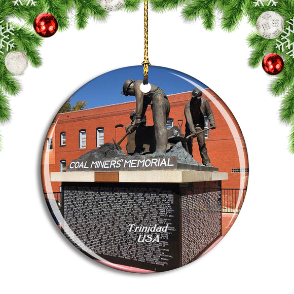 USA America Trinidad Colorado Coal Miners Memorial Christmas Ornament