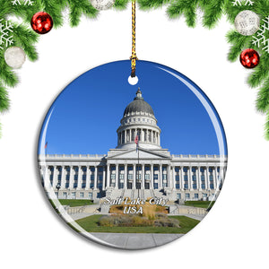 USA America Utah Salt Lake City Christmas Ornament