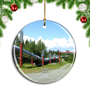 USA America Valdez Alaska Pipeline Christmas Ornament