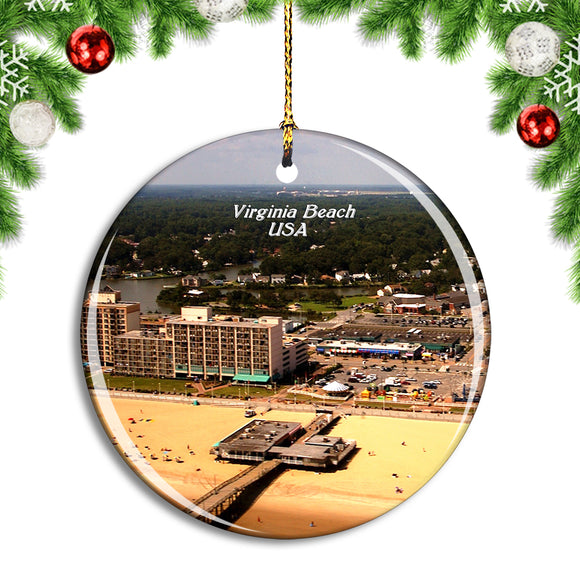 USA America Virginia Beach Christmas Ornament