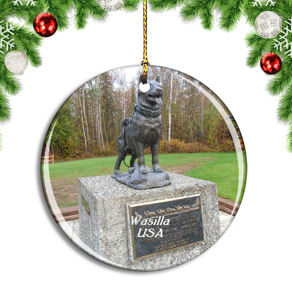 USA America Wasilla Iditarod Headquarters Alaska Christmas Ornament