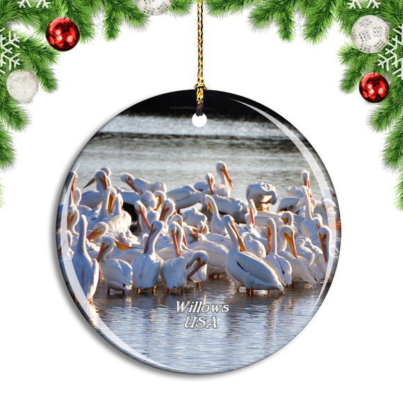 USA America Willows Wildlife Refuge Christmas Ornament