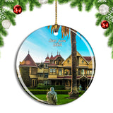 USA America Winchester Mystery House San Jose Christmas Ornament