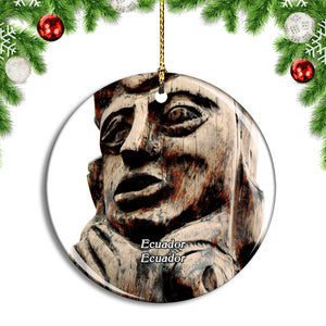 Ecuador Totem Man With Cut Ear Christmas Ornament