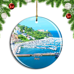 Italy Agropoli Port Christmas Ornament