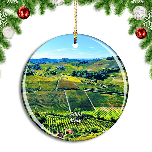 Italy Alba Langhe landscapes UNESCO Christmas Ornament