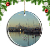 Italy Alghero Harbour Christmas Ornament