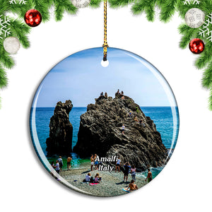 Italy Amalfi Cinque Terre Coast Beach Christmas Ornament