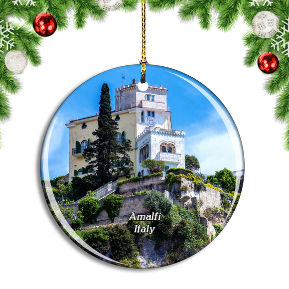 Italy Amalfi Coast Cliff House Villa Christmas Ornament