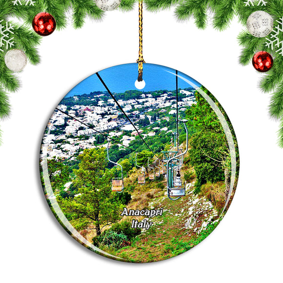 Italy Anacapri Seggiovia Monte Solaro Christmas Ornament