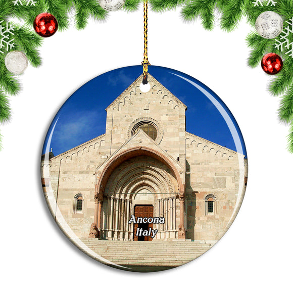 Italy Ancona Cathedral San Ciriaco Christmas Ornament