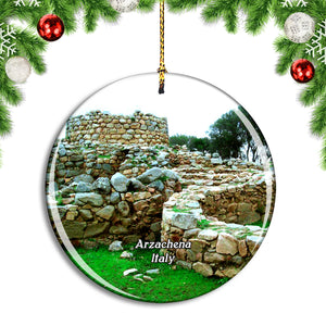 Italy Arzachena Nuraghe la Prisgiona Christmas Ornament