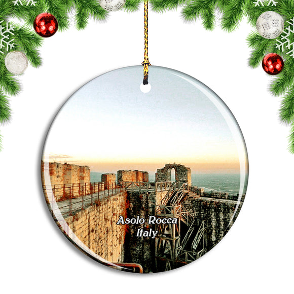 Italy Asolo Rocca Christmas Ornament