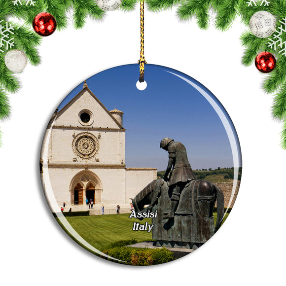 Italy Assisi Church Knight Christmas Ornament