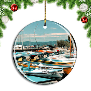 Italy Bardolino Garda Boats Christmas Ornament