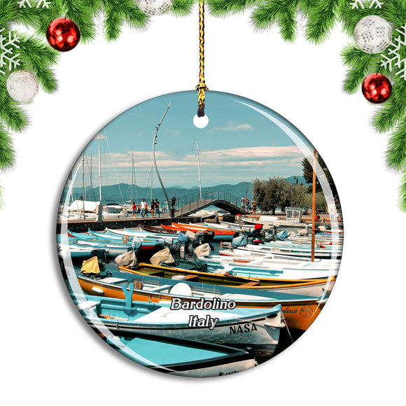 Italy Bardolino Garda Boats Christmas Ornament