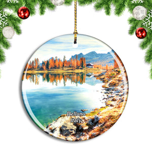 Italy Belluno Lago Federa Christmas Ornament