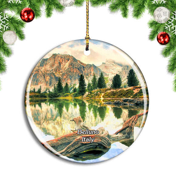 Italy Belluno Lech Limides Dolomittene Christmas Ornament