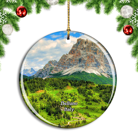 Italy Belluno Monte Pelmo Dolomittene Christmas Ornament