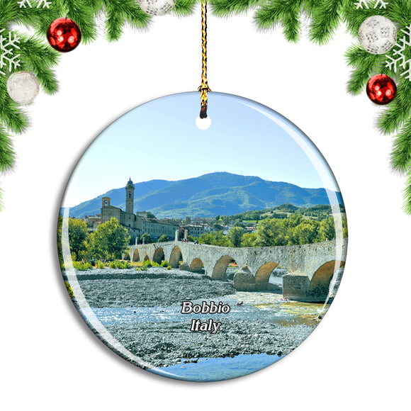 Italy Bobbio Bridge Christmas Ornament