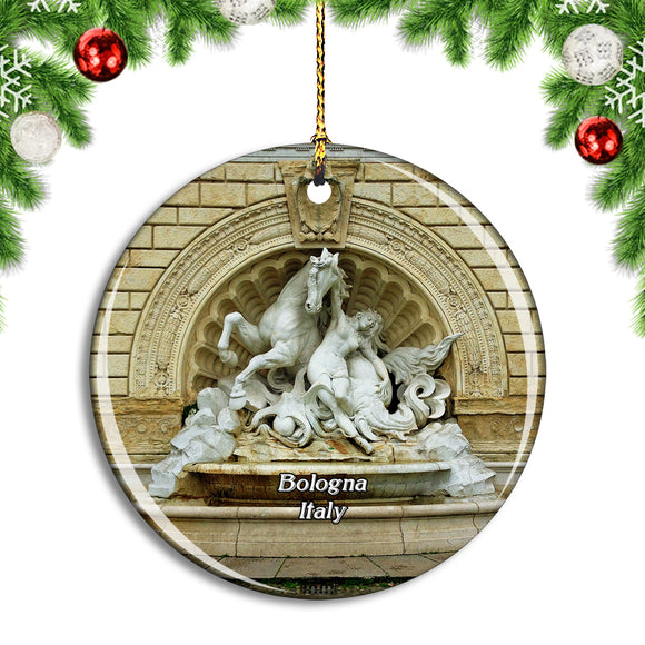 Italy Bologna Fountain Park Sculpture Kust Figure Christmas Ornament