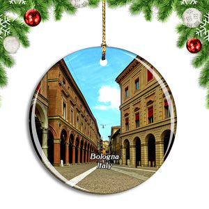 Italy Bologna Red City Arcades Gallery Christmas Ornament