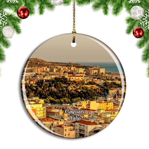 Italy Cagliari Sardinia City Christmas Ornament