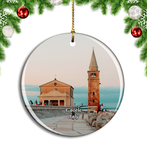 Italy Caorle Church Lighthouse Christmas Ornament