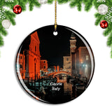 Italy Caorle Veneto Church Bridge Christmas Ornament