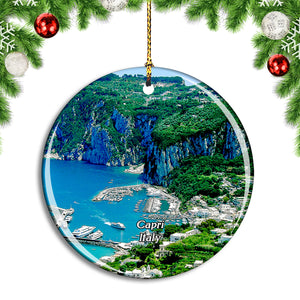 Italy Capri Island Sea Coast Christmas Ornament