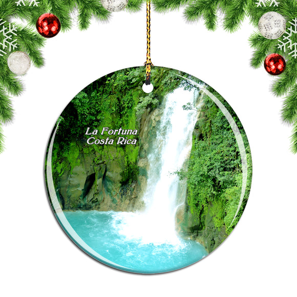 Costa Rica La Fortuna Waterfall La Fortuna Christmas Ornament