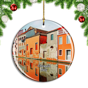 Italy Chioggia Gamle Hus Kanal Christmas Ornament