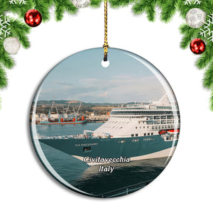 Italy Civitavecchia Cruise Ship Christmas Ornament