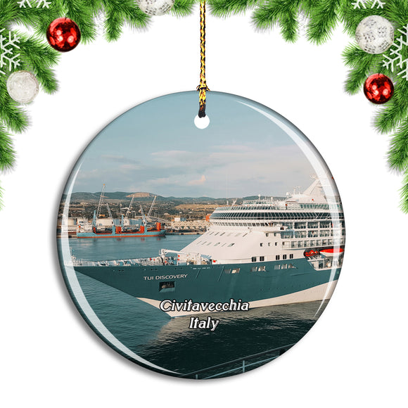 Italy Civitavecchia Cruise Ship Christmas Ornament