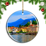 Italy Como Lake Bellagio Port Christmas Ornament