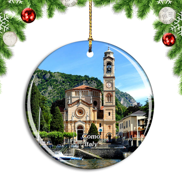 Italy Como Tremezzo Lake Christmas Ornament