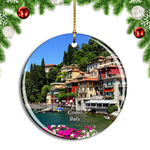 Italy Como Varenna Lake Christmas Ornament