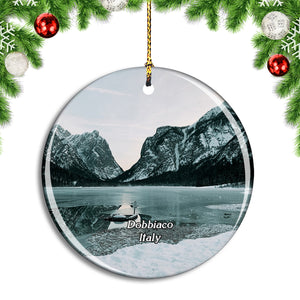 Italy Dobbiaco Lago Christmas Ornament