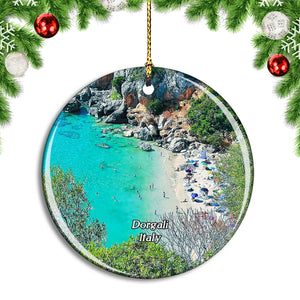 Italy Dorgali Cala Fuili Beach Christmas Ornament