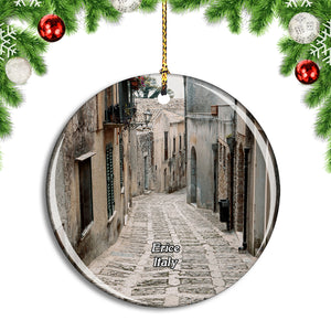 Italy Erice Old Town Christmas Ornament