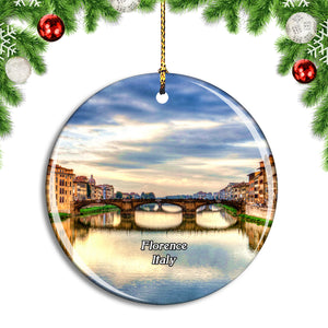 Italy Florence Arno River Christmas Ornament