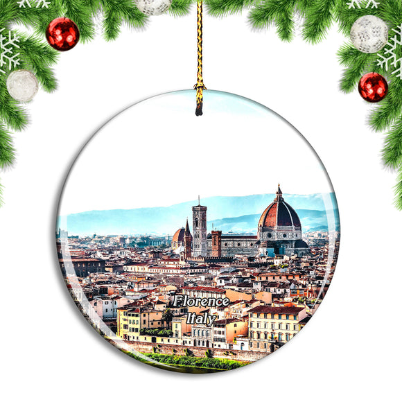 Italy Florence Church Tuscany Panorama Towers Christmas Ornament