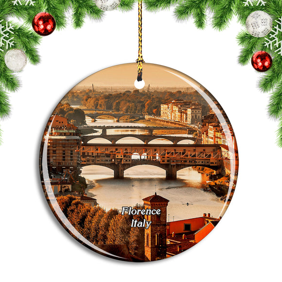 Italy Florence Tuscany Architecture City Christmas Ornament