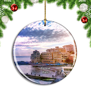 Italy Genoa Bogliasco Liguria Sea Christmas Ornament