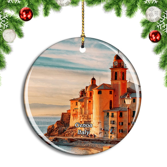 Italy Genoa Camogli Liguria Sea Christmas Ornament